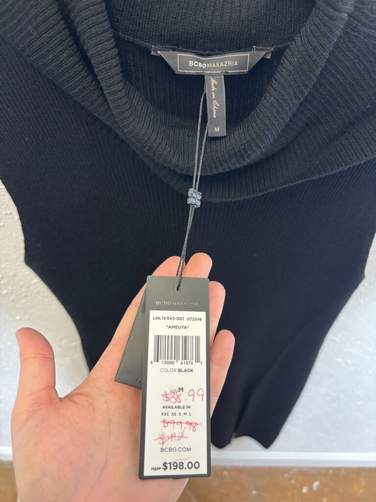 BCBGMAXAZRIA Black Cowl Neck Dress