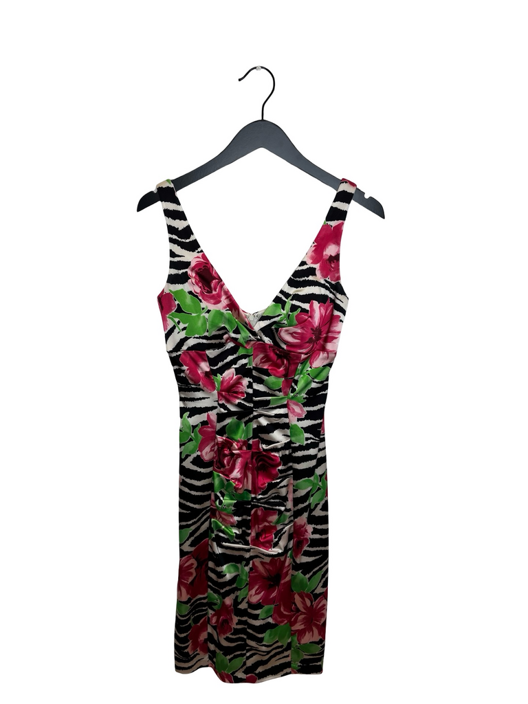 Size 6 Caché Floral Zebra Print Dress