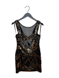Medium Bebe Black and Gold Sequin Dress
