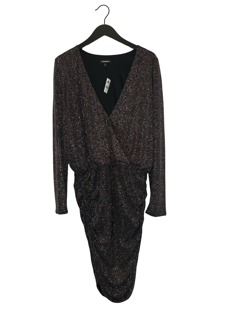 Large Express Glittery Long Sleeve Dress