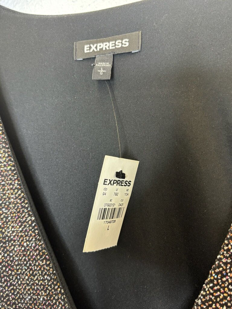 Large Express Glittery Long Sleeve Dress