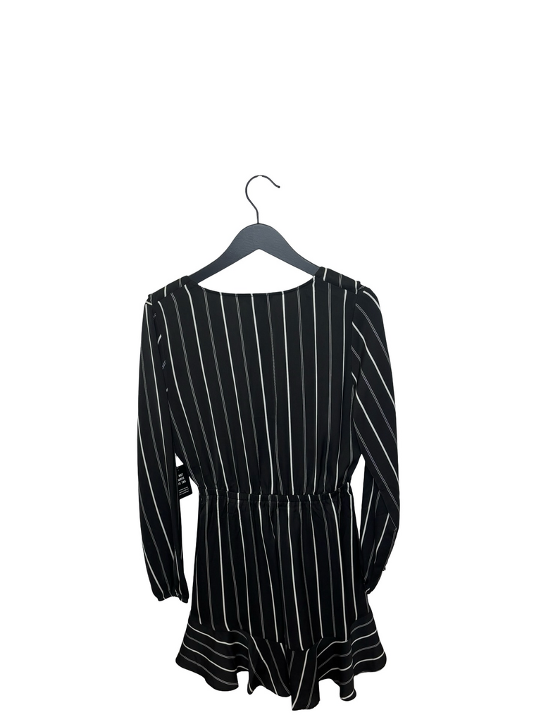 Medium Express Black and White Striped Romper