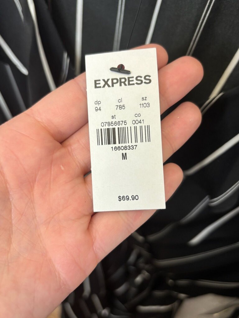 Medium Express Black and White Striped Romper