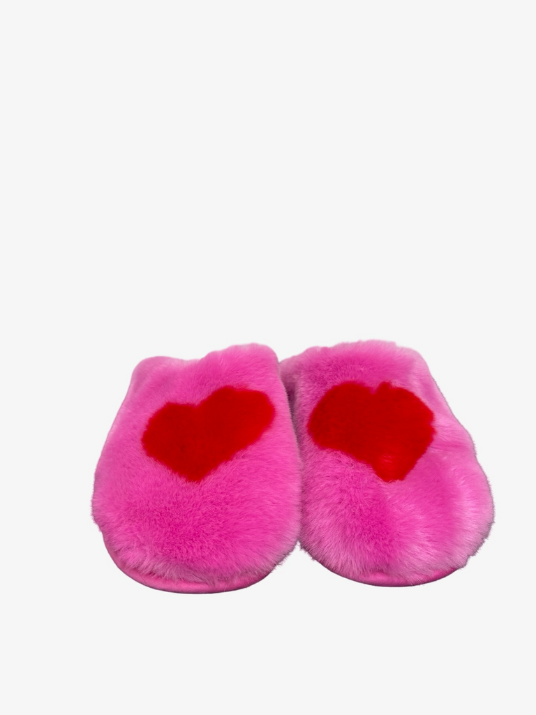 Victoria's Secret Pink Furry Heart Slippers