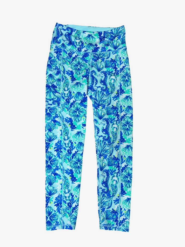 Small Lilly Pulitzer Leggings with Seahorse and Floral Pattern