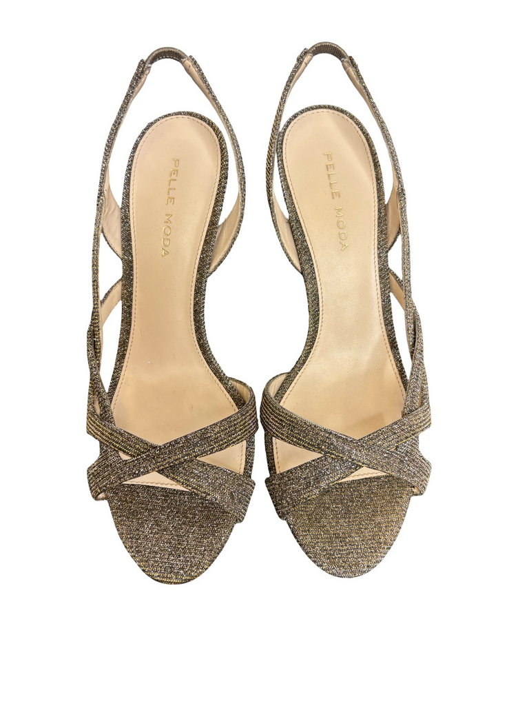 Pelle Moda Metallic High Heel Sandals
