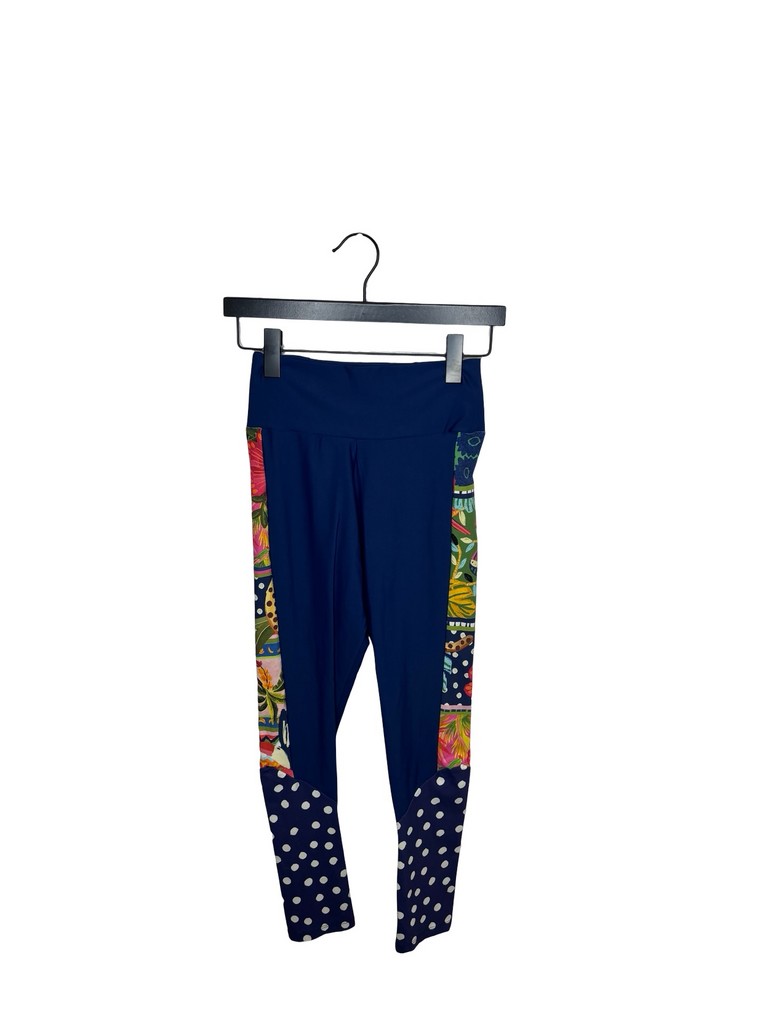 FARM Navy Leggings with Floral and Polka Dot Design