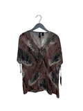 Boutique Women's Large Textured Top with Beaded Neckline