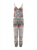 Presley Skye Colorful Chevron Pattern Jumpsuit