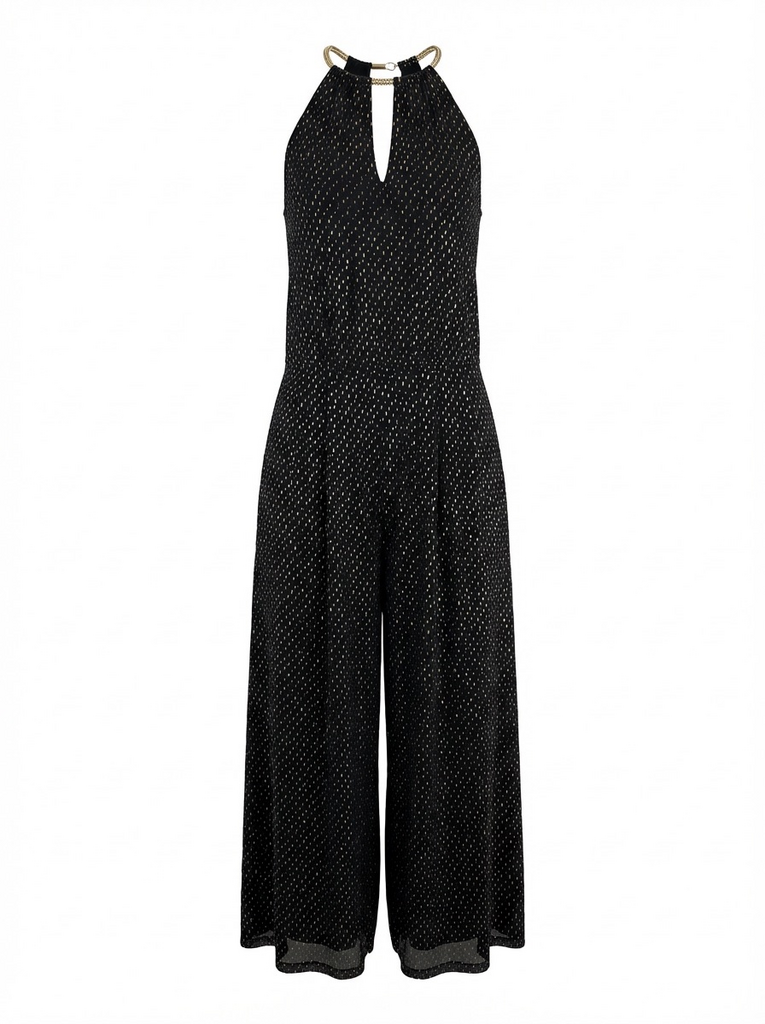 Women's Black Polka Dot Jumpsuit