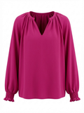 Vibrant Pink Puff Sleeve Blouse