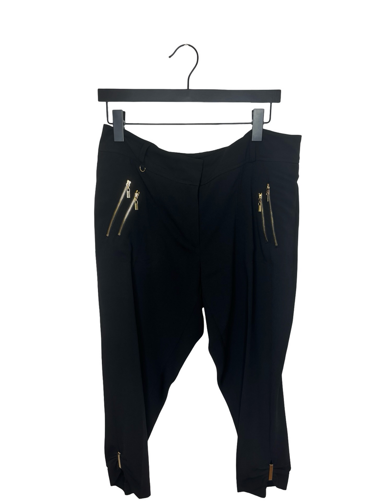 Cache Black Pants with Zipper Detail