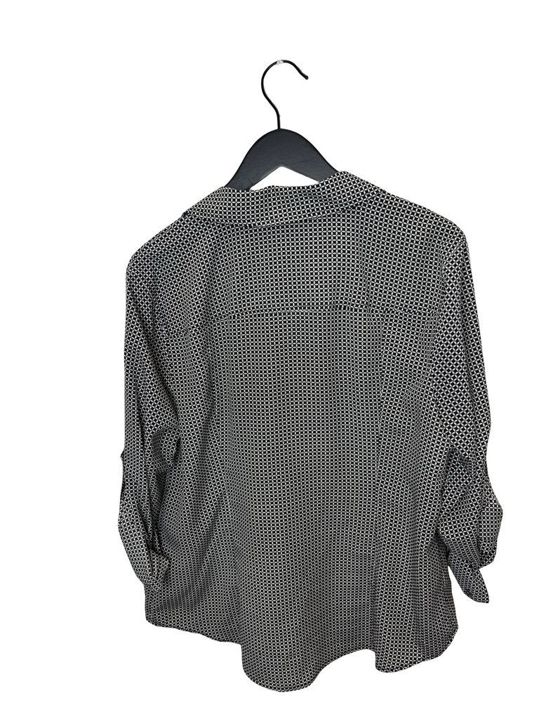 Michael Kors Women's Black and White Patterned Shirt