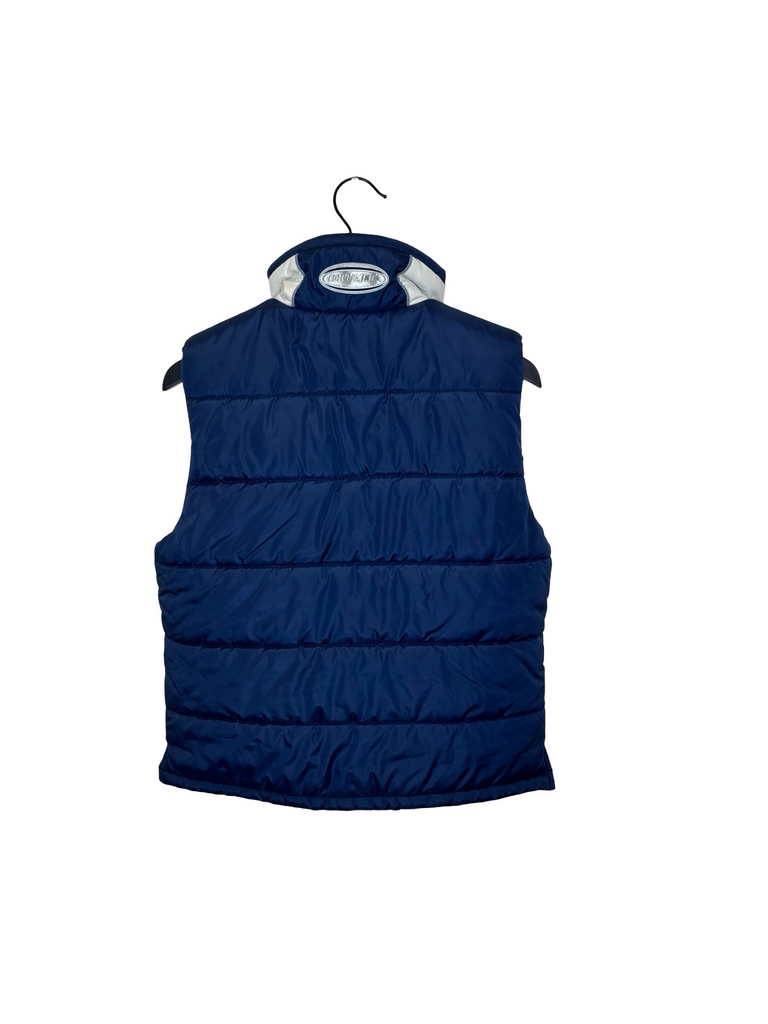 Small Columbia Women's White and Navy Puffer Vest