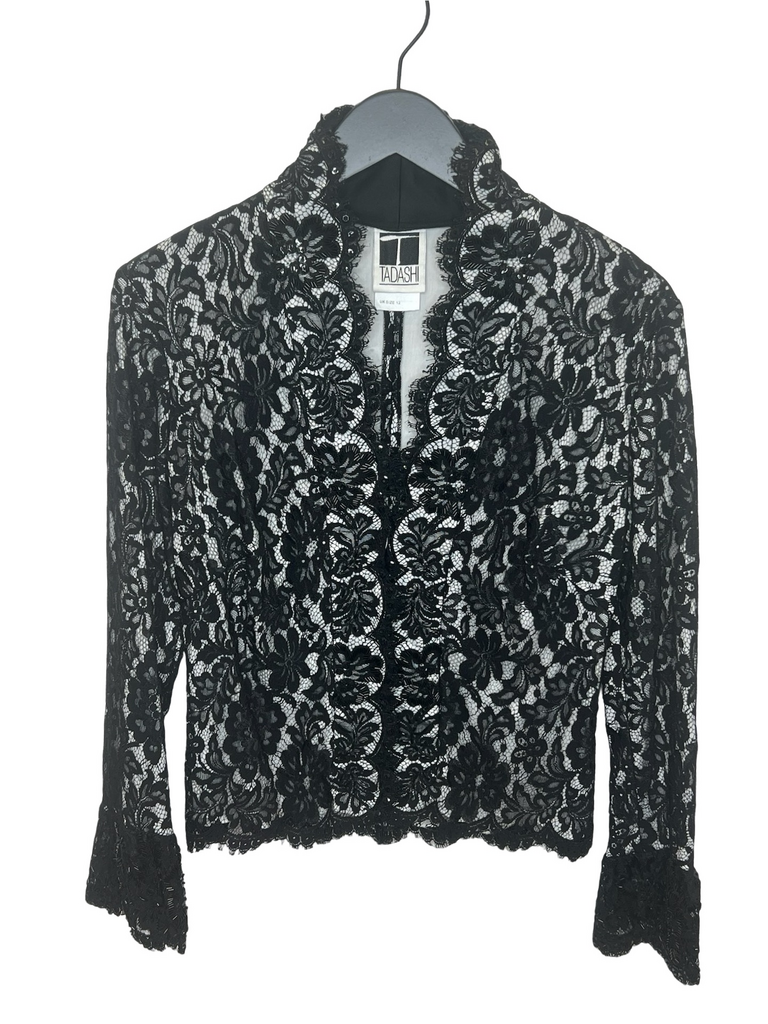 Medium TADASHI Black Lace Jacket