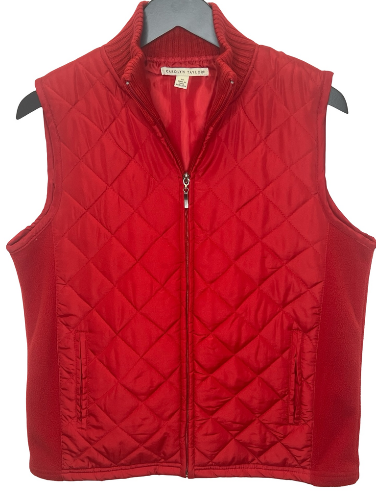 Medium Carolyn Taylor Red Quilted Vest