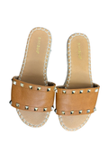 Bamboo Women’s Espadrille Slide Sandals with Studded Design
