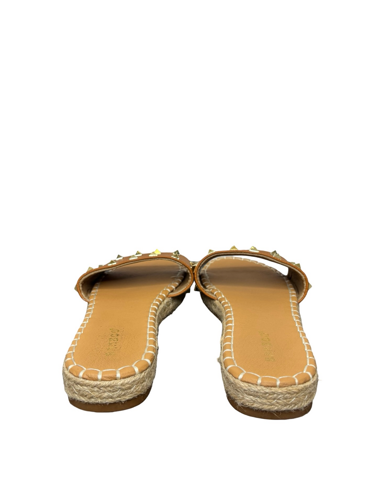 Bamboo Women’s Espadrille Slide Sandals with Studded Design