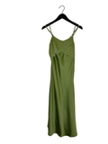 Elegant Green Satin Dress
