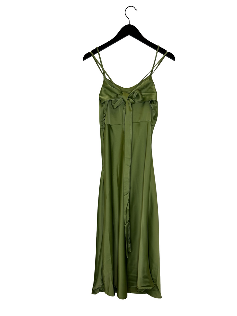 Elegant Green Satin Dress