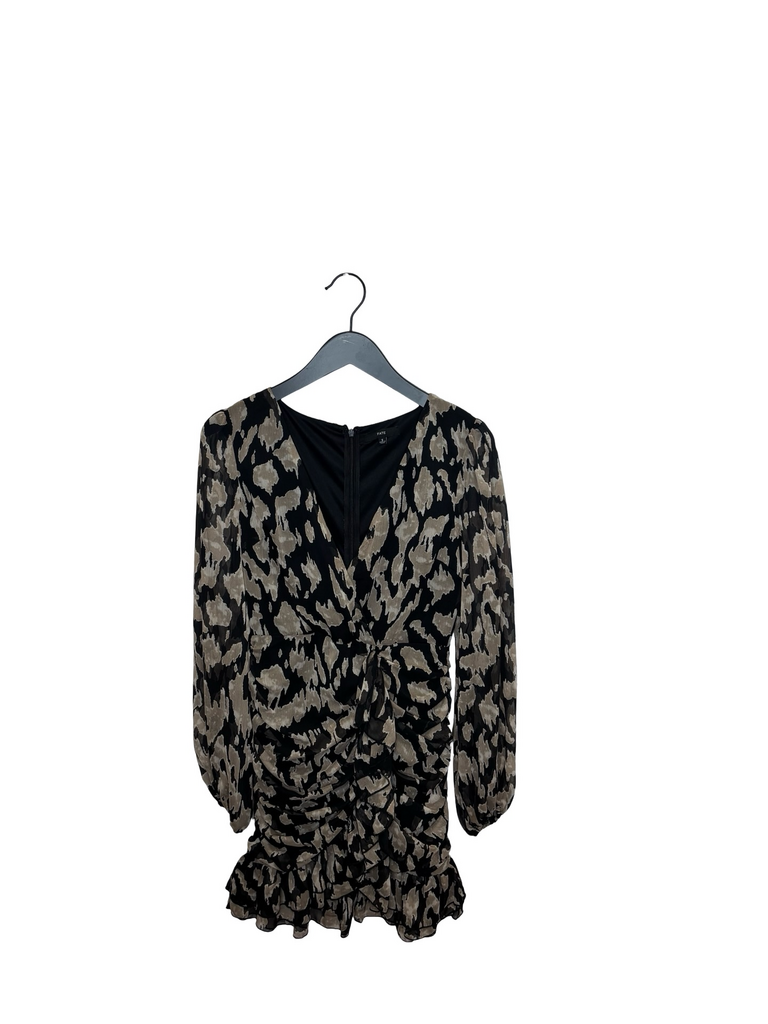 Stylish Black and Beige Animal Print Dress