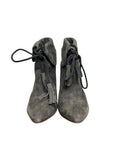 Joie Ciera Gray Suede Ankle Boots with Tassels