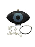 Elegant Black Eye-Shaped Clutch Bag