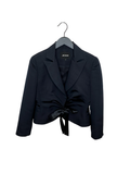 Jodi Women's Cropped Blazer with Bow Tie