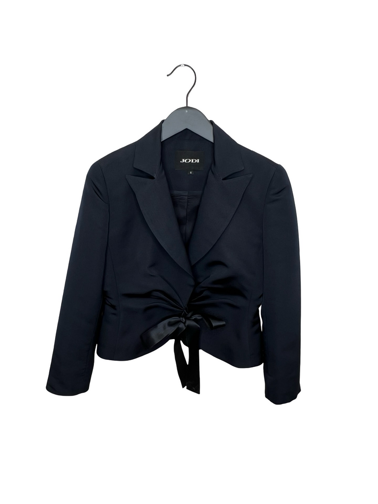 Jodi Women's Cropped Blazer with Bow Tie