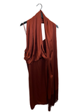 Elegant Rust Chiffon Dress