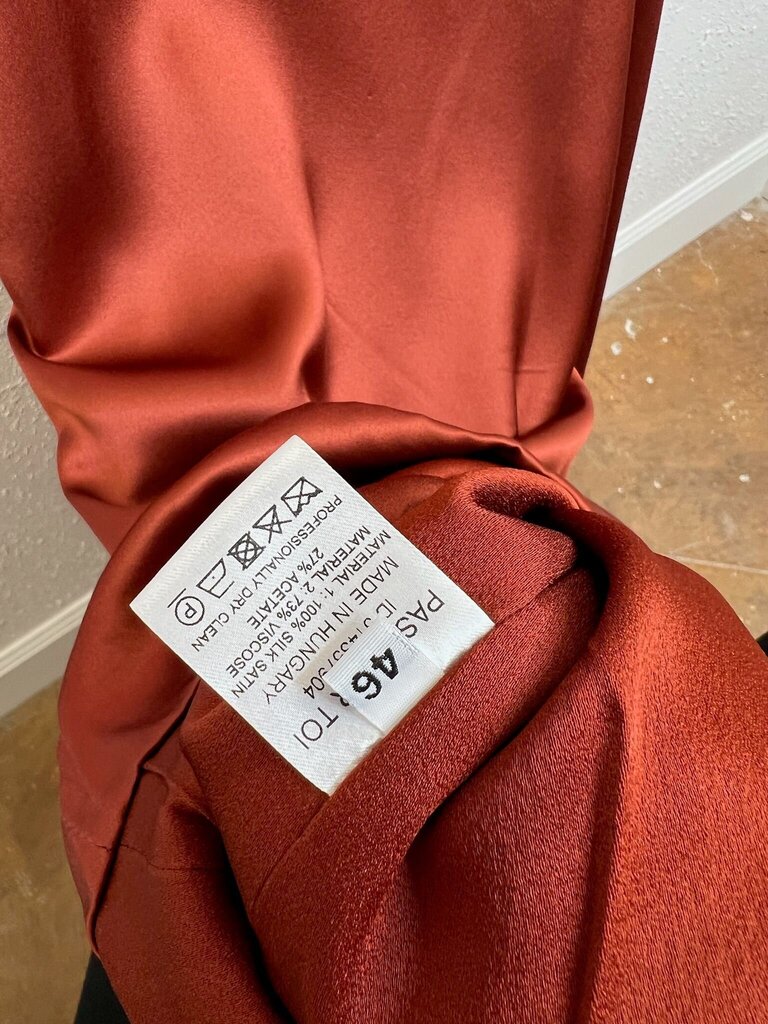 Elegant Rust Chiffon Dress