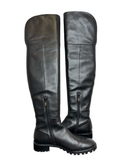 High Over-the-Knee Black Leather Boots