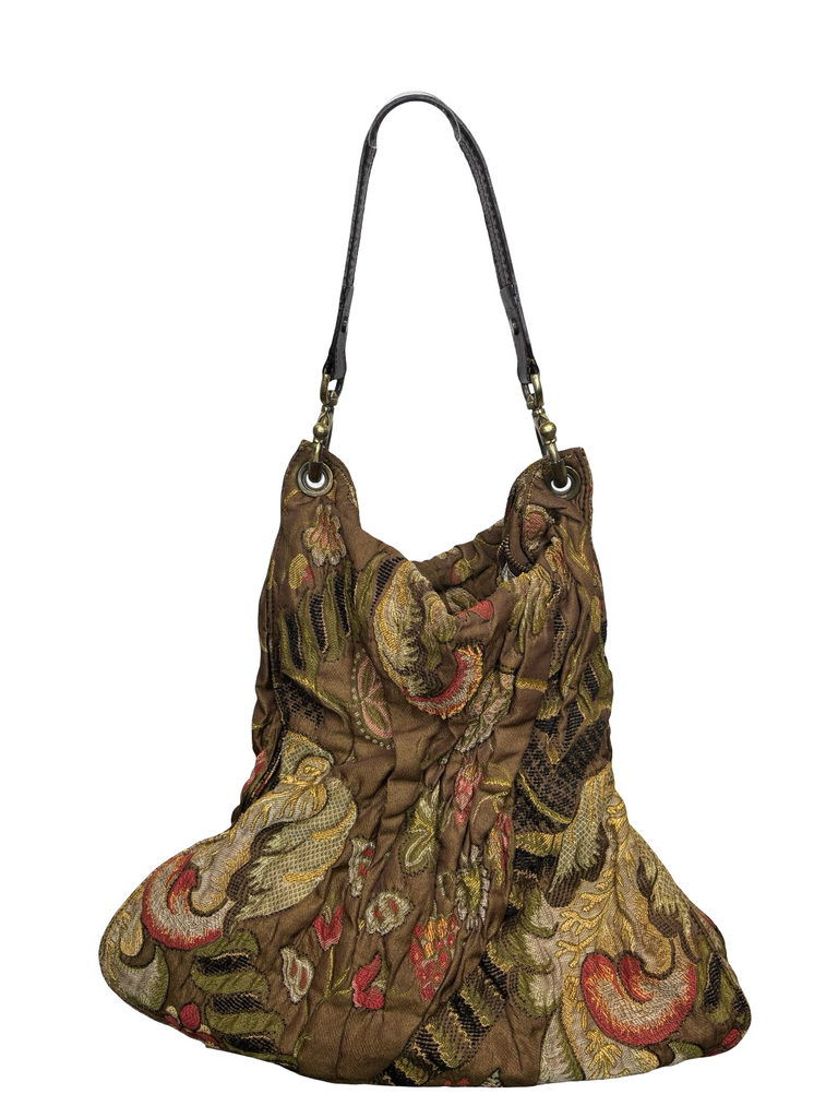 Ipa Nina Floral Embroidered Slouchy Handbag