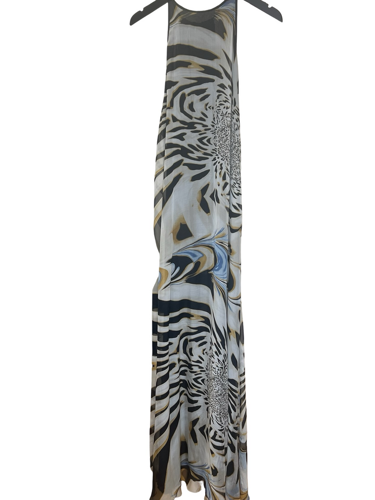 Black and White Printed Maxi Dress