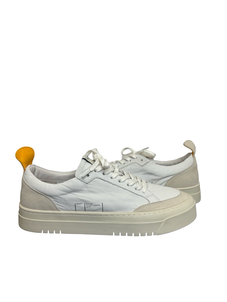 Size 9 ONCEPT White Sneakers with Yellow Tag