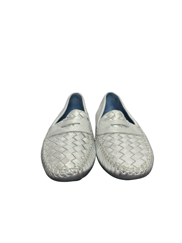 Size 8.5 Robert Zur Metallic Silver Loafers