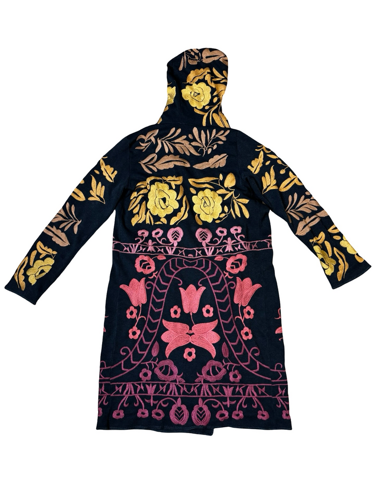 Large Johnny Was Floral Embroidered Hoodie
