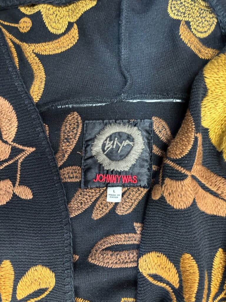 Large Johnny Was Floral Embroidered Hoodie