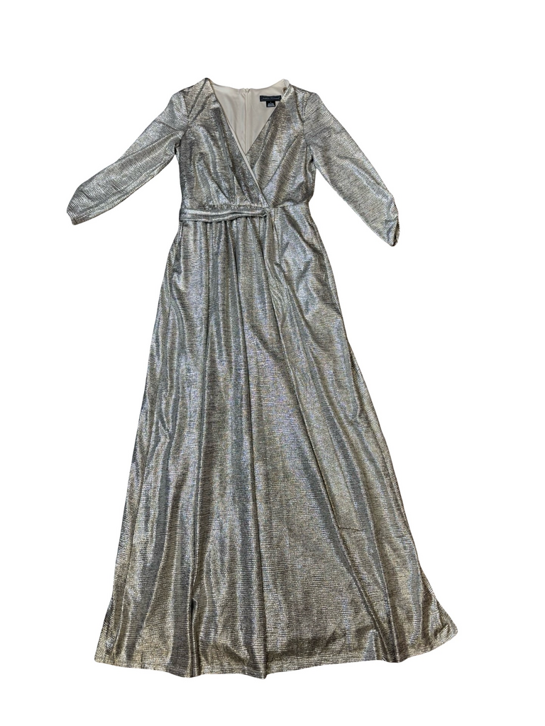 Jessica Howard Metallic Wrap Dress
