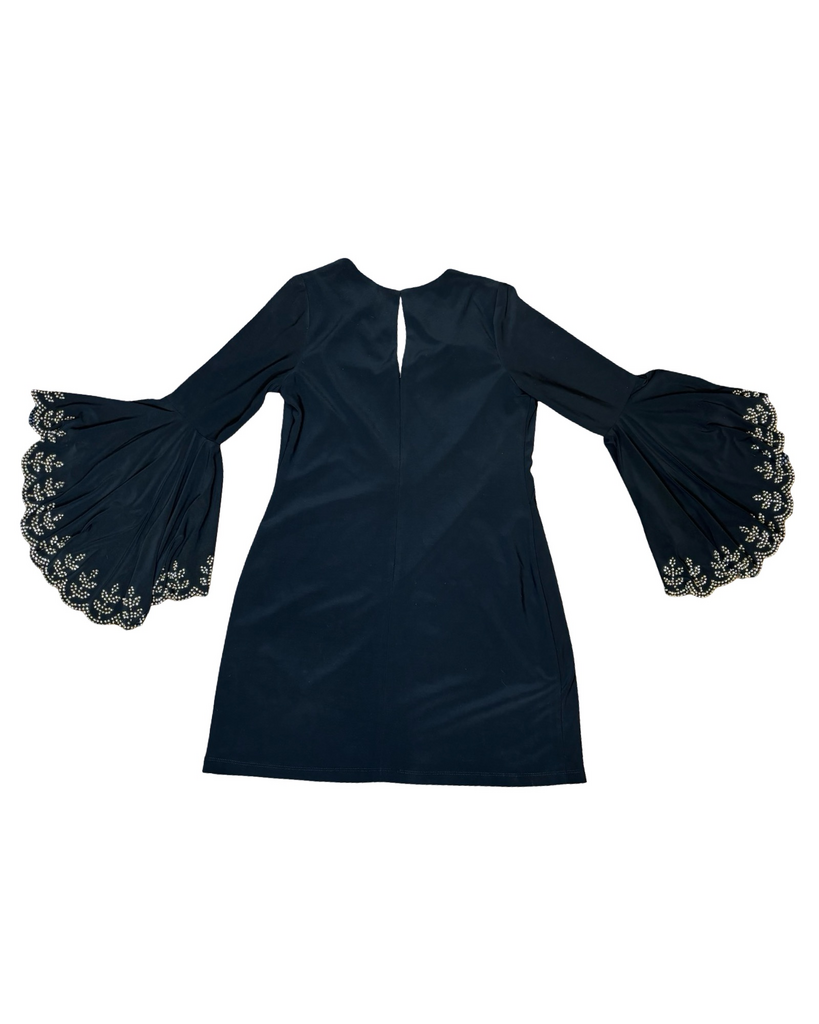 Betsy & Adam Black Dress with Bell Sleeves