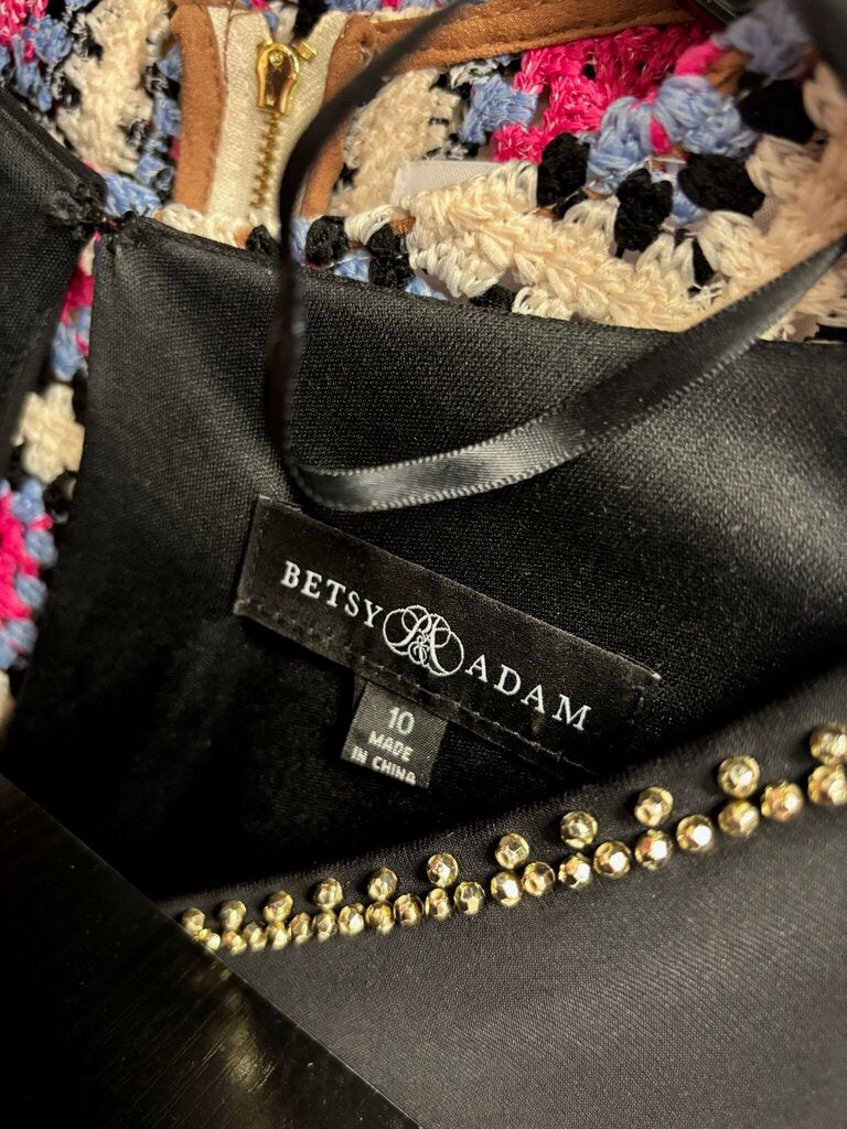 Betsy & Adam Black Dress with Bell Sleeves