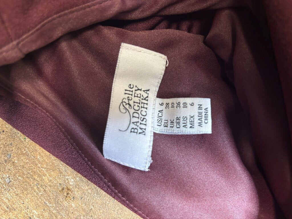 Maroon Flutter Sleeve Dress