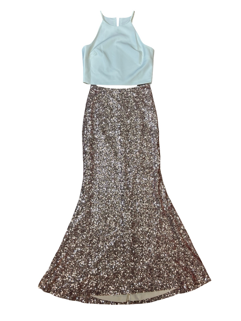 Belle Badgley Mischka Sequined Two-Piece Dress