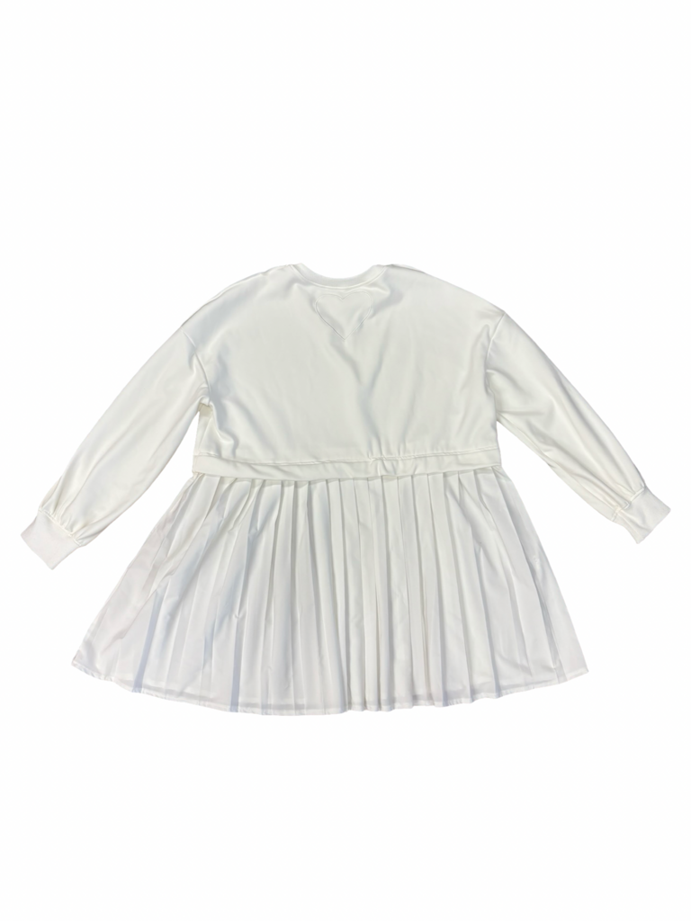 Medium Free People Look a Like White Pleated Sweatshirt Dress