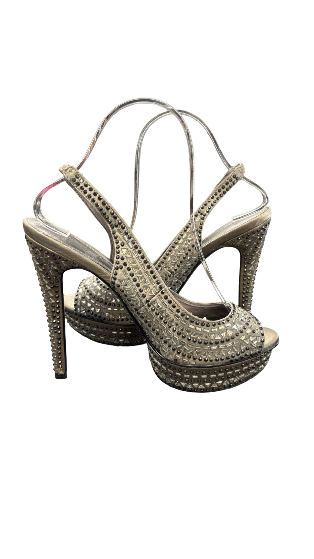 Pelle Moda Open-Toe Heels with Embellishments