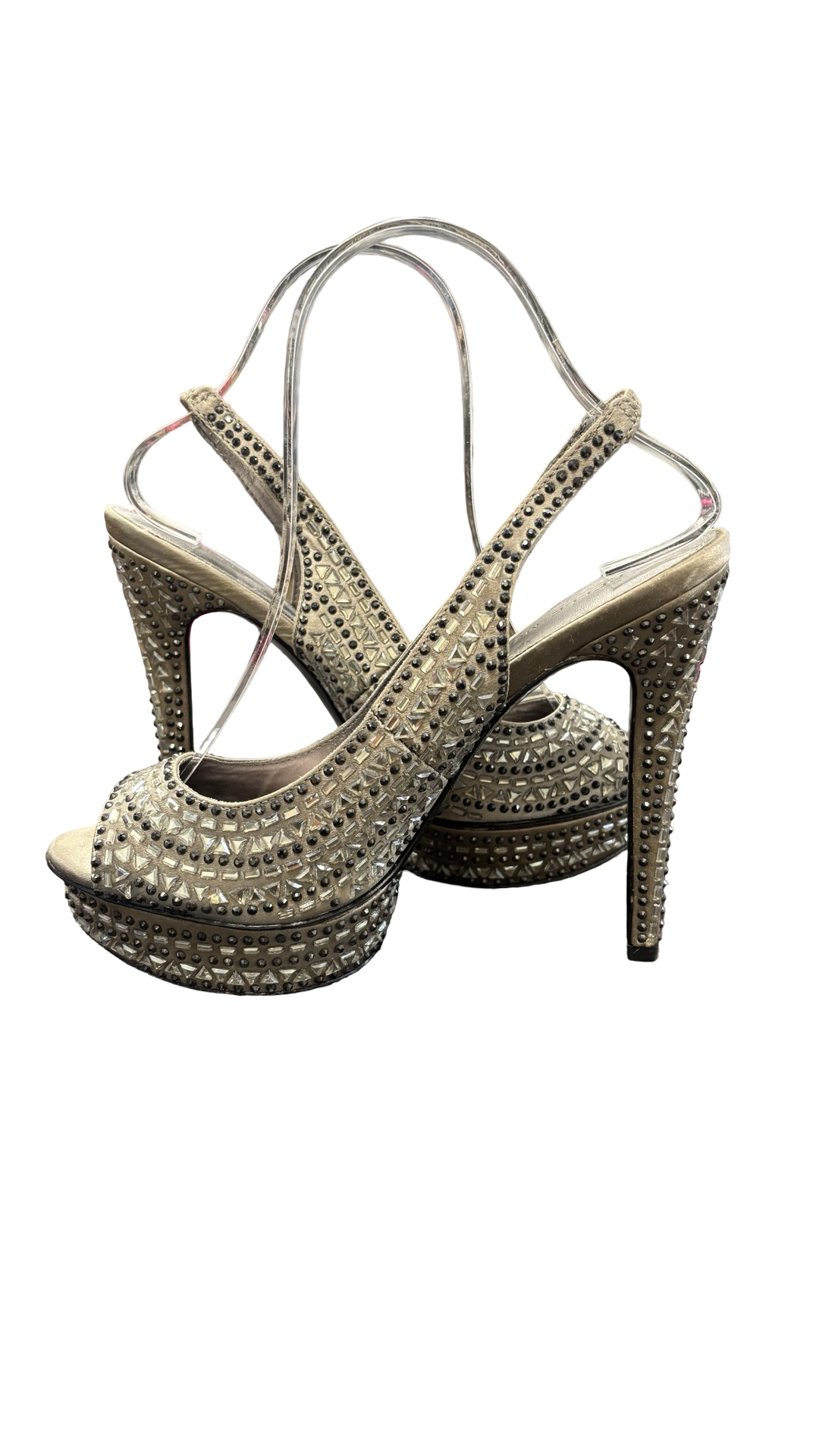 Pelle Moda Open-Toe Heels with Embellishments