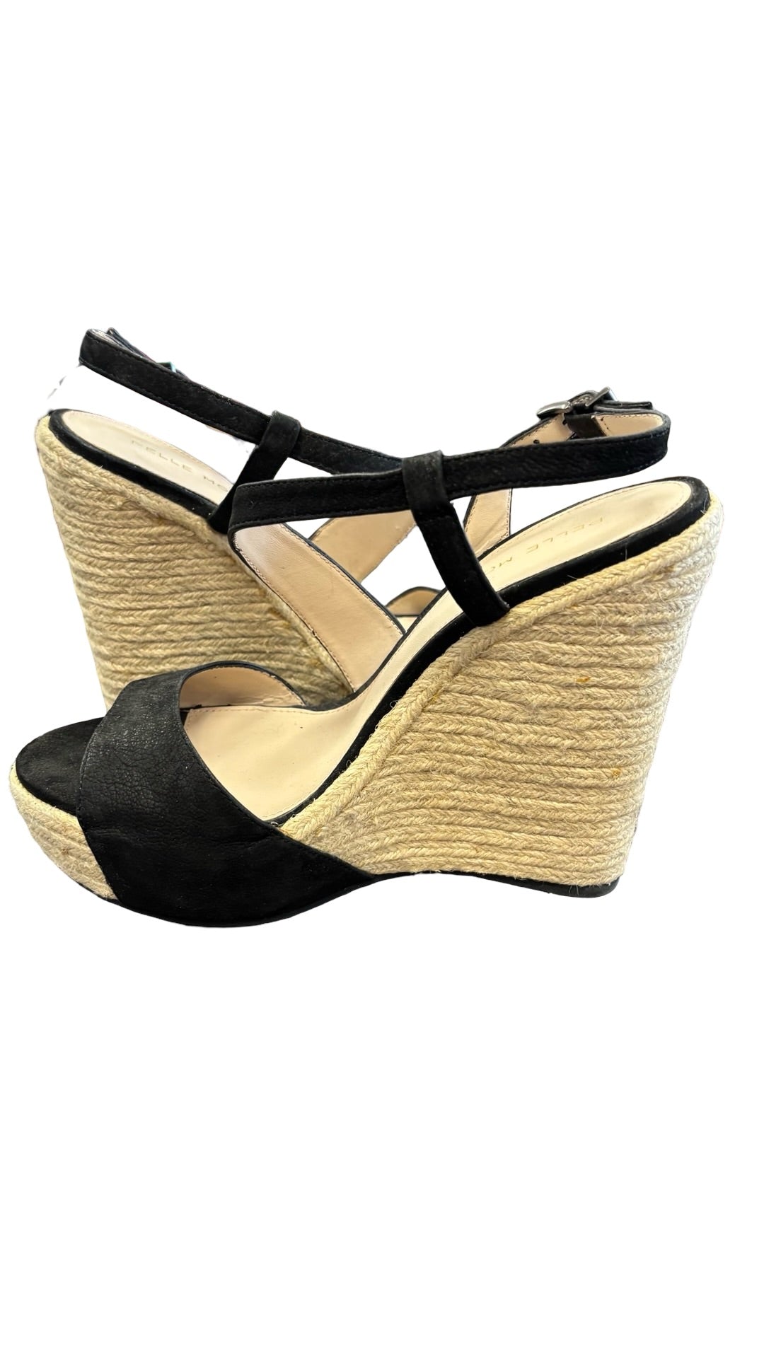 Size 7.5 Pelle Moda Black Strappy Platform Sandals