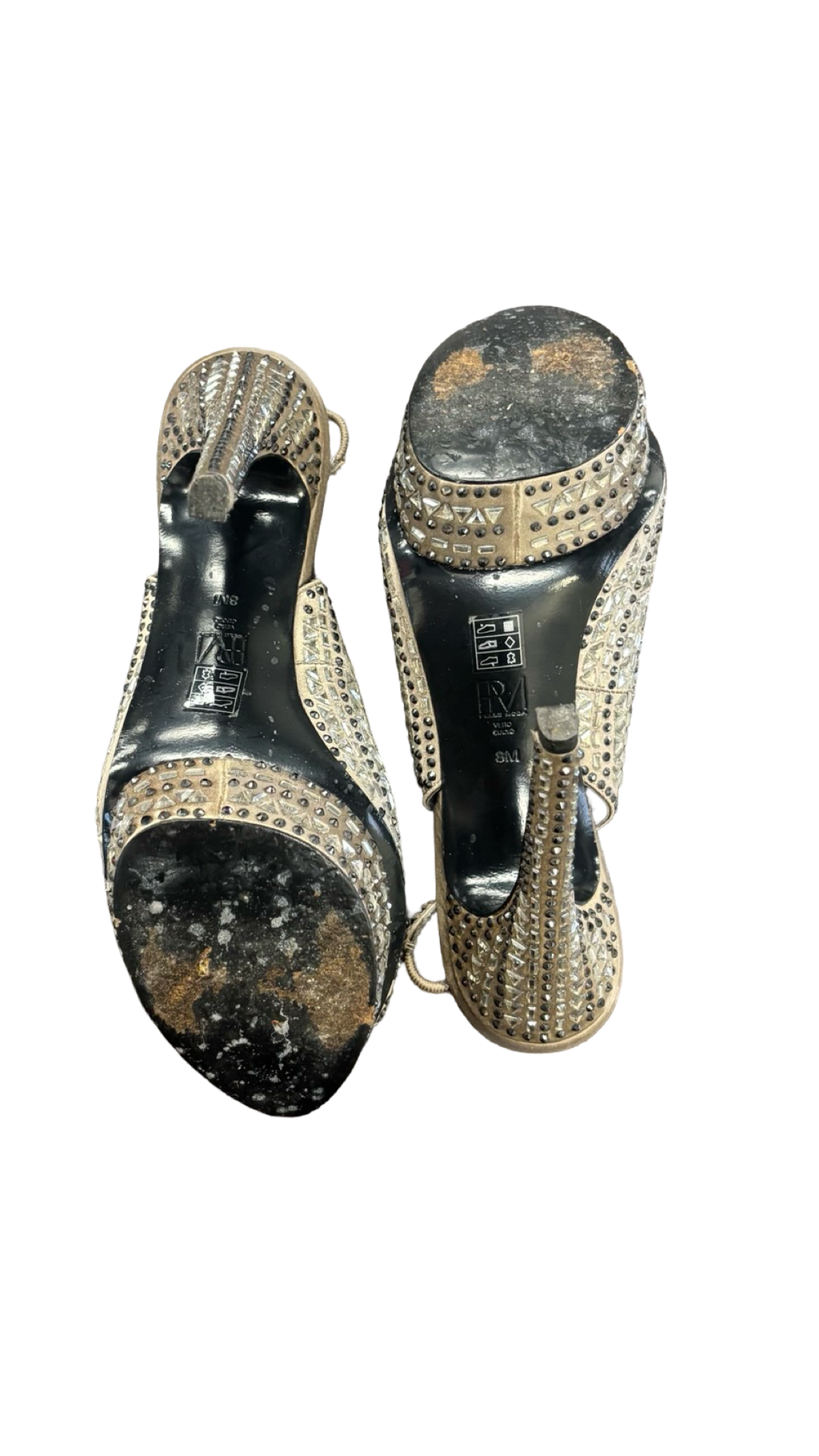 Pelle Moda Open-Toe Heels with Embellishments