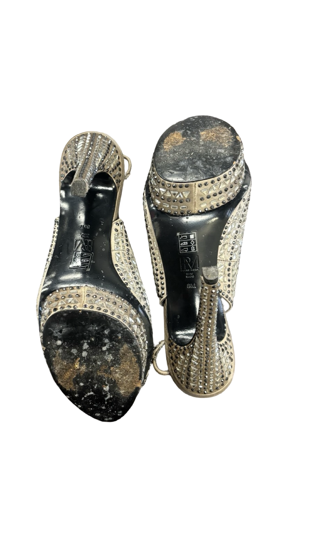 Pelle Moda Open-Toe Heels with Embellishments
