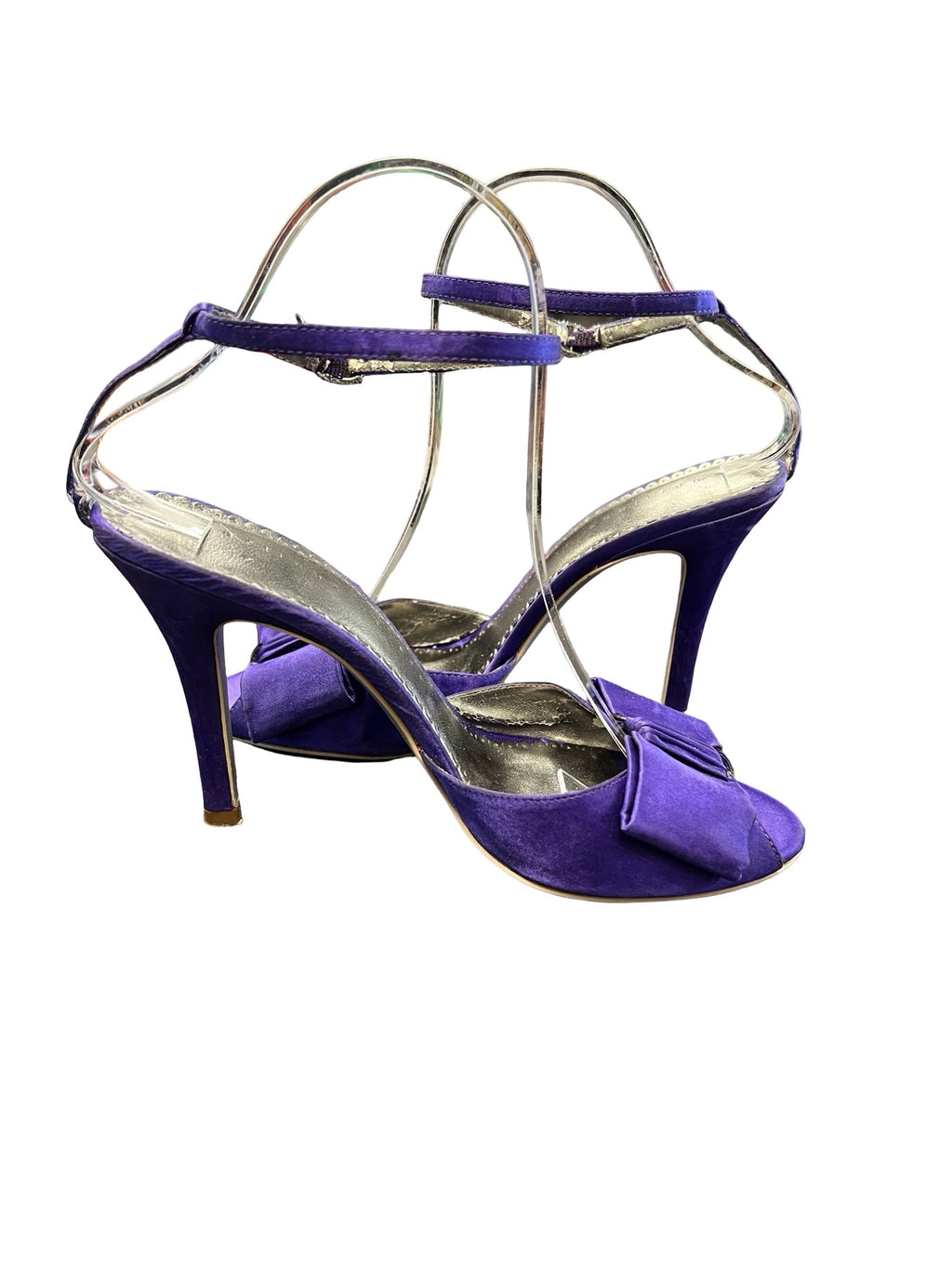 Size 8 Purple High Heels with Bow by Martinez Valero